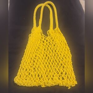 Forever 21 Yellow Netted Shoulder Bag